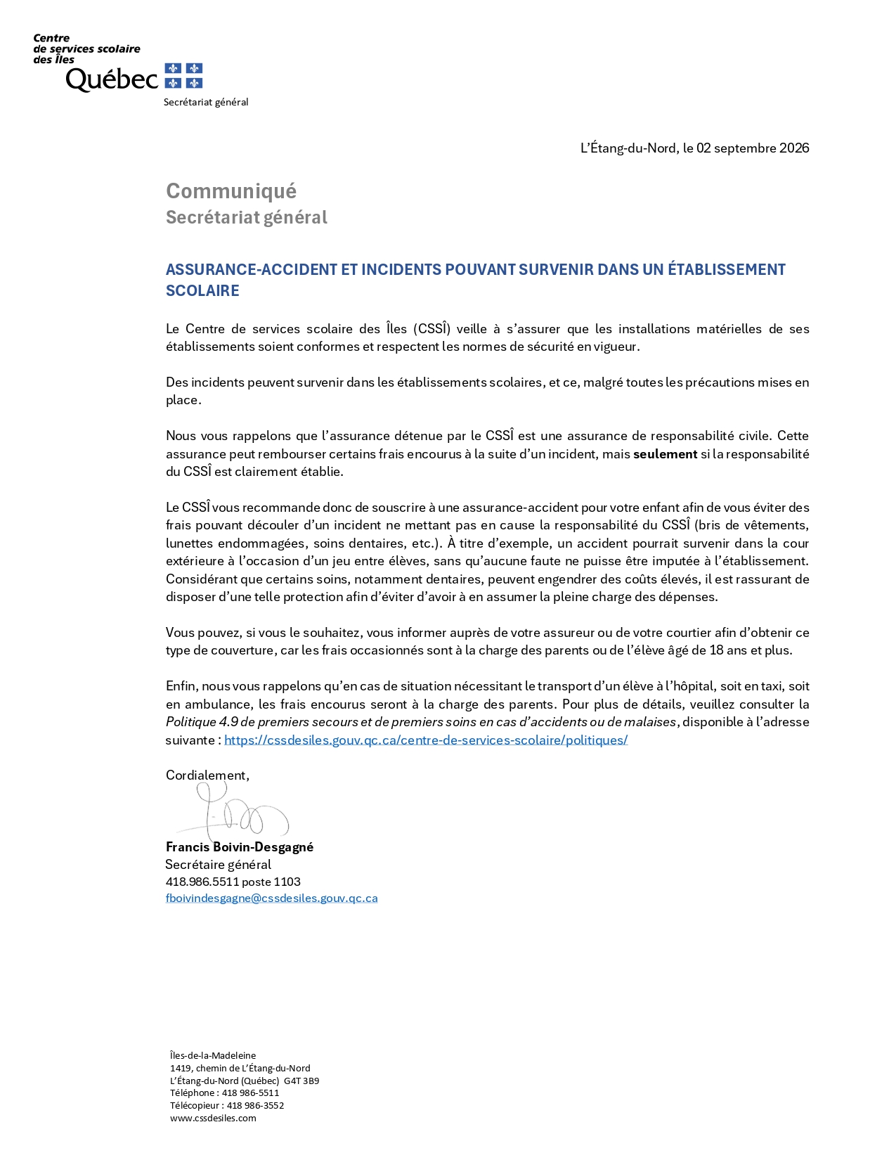Communiqué